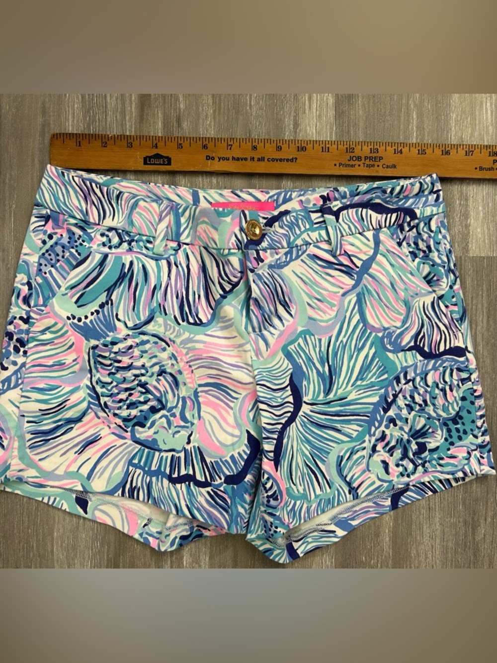 NWT Lilly Pulitzer Callahan stretch shorts, Bermuda Blue, Fishful Thinking, Sz 4 - Picture 6 of 9